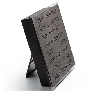 Filius 0400-4 Wort-Tischuhr Quadratische Wortuhr Anthrazit 20 cm