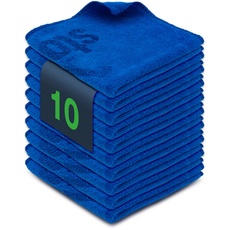 stōbfix Mikrofasertücher [10 Stück] fusselfreier Putzlappen saugstark - Microfasertücher waschbar - Reinigungstücher- Staubtücher -Allzwecktücher (Blau)