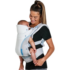 Infantino StayCool 4-in-1 Babytrage, ergonomisches Design, Bauchtrage für Babys, Neugeborene und Kleinkinder von 3,6-18,14 kg mit Aufbewahrungstasche, grau, Kleinkindtrage