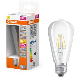 Osram Lamps Superstar dimmbare LED-Lampe besonders hoher Farbwiedergabe(CRI90) E27-Sockel,Filament-Optik,Warmweiß(2700K),730 Lumen,Ersatz herkömmliche 60W-Leuchtmittel,dimmbar,1-er Pack,4058075603035