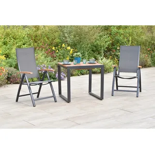 Merxx Toblino Set 3-tlg. 2 Klappsessel Balkon-Tisch Ausziehbar