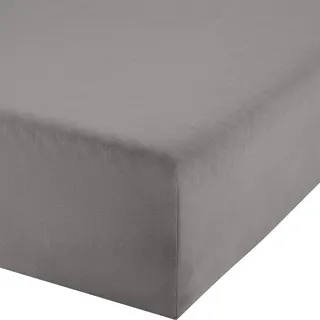 Erwin Müller Boxspringbett-Spannbettlaken Freising Elasthan-Jersey-Stretch - grau Größe 180x200 cm - 200x220 cm - dehnbar, antipilling, bügelfrei, Rundumgummi