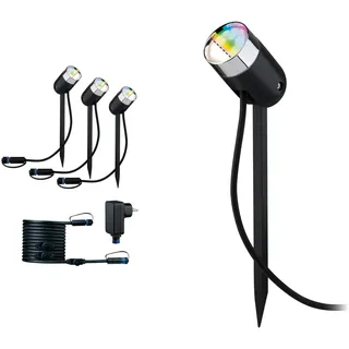 Paulmann Außenleuchte Kunststoff 22,5 cm 3er Set RGBW Anthrazit