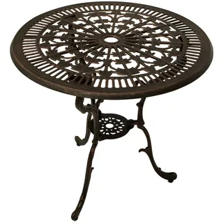 Gartentisch LUGANO Ø 70 cm Aluguss Bronze Antik Rund Tisch Garten Stehtisch