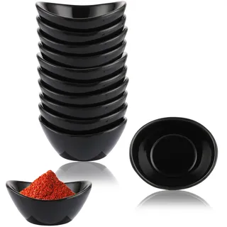 GBACHOOSE Set mit 12 kleinen schwarzen Saucenschalen, 1,5 oz Mini Saucenschüssel, Keramik-Saucenschüsseln, Mini Tapas-Schalen, Tapas und Saucenschalen, Soja-Saucenschalen für Dips, Marmeladen, Ketchup