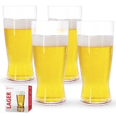 Spiegelau & Nachtmann, 4 teiliges Helles-Bier Glas-Set, Kristallglas, 560 ml, 4991971, Beer Classics