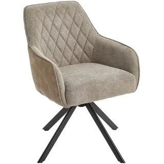 Livetastic Armlehnstuhl , Braun, Schwarz , Holz, Metall, Textil , Pappel , Sperrholz , Füllung: Schaumstoff, Taschenfederkern , Drehkreuz , 60x87x65 cm , Sitzfläche 360° drehbar, inklusive Armlehnen , Esszimmer, Stühle, Polsterstühle