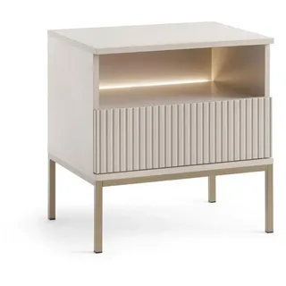 Graingold Nachtschrank Kaschmir 54 cm Deo , Metall , 1 Fächer , 1 Schubladen , Rechteckig,Rechteckig , 54x56x39 cm , Schlafzimmer, Nachtkästchen