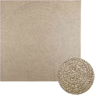 Teppich ZIZUR Beige 240x240 cm Jute-Optik Indoor und Outdoor - Beige