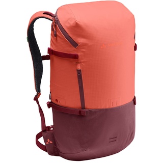 VAUDE Cityrucksack CityGo rot 30 L, wasserdichter Rucksack Damen & Herren, leichter Daypack für Städtetrips mit Laptop-Fach, Rolltop Rucksack ideal für den urbanen Alltag