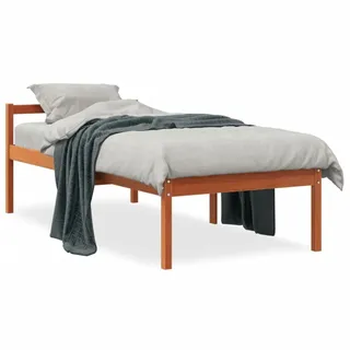 vidaXL Seniorenbett Wachsbraun 90x200 cm Massivholz Kiefer - Braun