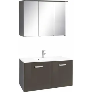 WELLTIME Badmöbel-Set »Ravenna«, (2 St.), Breite 90 cm, Spiegelschrank und Waschtisch,