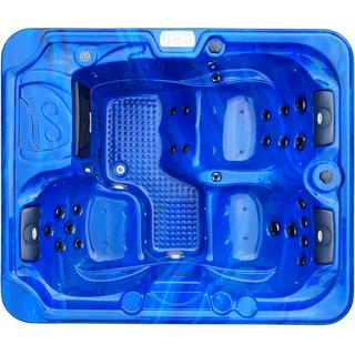 Outdoor Whirlpool OASIS Blau inkl. Abdeckung und Stiege - 208 x 175 x 90 cm - Blau