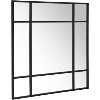 Mid.you Wandspiegel , Schwarz , Metall, Glas, Holzwerkstoff , quadratisch , 120x120x3 cm , Bsci , Garderobe, Garderobenspiegel