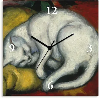 ARTland Wanduhr »Die weisse Katze. 1912«, analog, 30 cm weiß