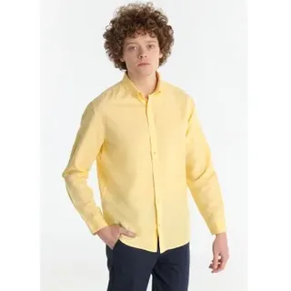 Lois Jeans für Herren. 145473915 Gelbes Basic-Hemd (3XL), Lässig, Baumwolle, Langarm
