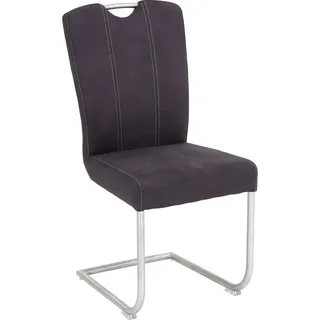 Valdera Schwingstuhl , Grau, Edelstahlfarben , Metall, Textil , Rundrohr , 43x99x56 cm , Stoffauswahl , Esszimmer, Stühle, Schwingstühle