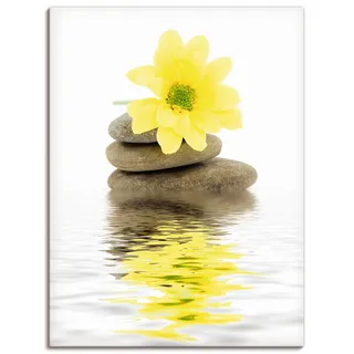 Artland Wandbild »Zen Spa Steine mit Blumen II«, Zen, (1 St.), als Alubild, Outdoorbild, Leinwandbild, Poster in verschied. Größen, gelb