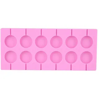 Silikon-Lollipop-Form, 12 Runde Form-Süßigkeit, die Formen bildet Behälter-Schokoladen-Lollipop-Form haftet Nahrungsmittelgrad-Silikon-Formen