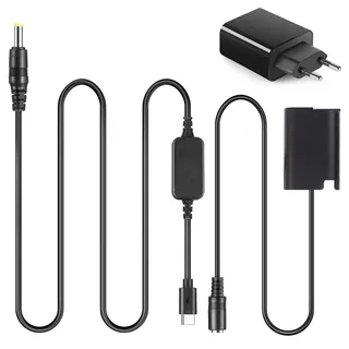 USB-C Adapter DMW-AC8 Netzkabel DMW-DCC17 Dummy-Batteriekoppler PD Adapter Kit Ersetzen Sie die DMW-BLK22-Batterie für Panasonic Lumix S5 GH6 DC-S5 DC-S5K