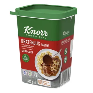 Knorr Bratenjus pastös (vielseitig anwendbar als klarer Bratensaft, Bratensoße und braune Soße) | 400g (1er pack)