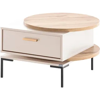 Schildmeyer Looks by Wolfgang Joop Couchtisch, Eiche Landhaus/cremebeige, Holzwerkstoff, 65 x 65 x 41.1 cm, 153828