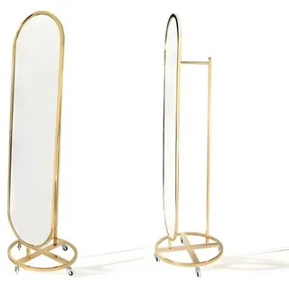 JV moebel Ovaler Standspiegel 50 x 180 cm Gold