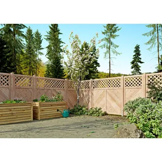 Massivzaun mit Rankgitter 89x179 cm Douglasie