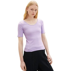 Bild Denim Damen 1035388 Basic T-Shirt mit Struktur, 31042-Lilac Vibe, XXL