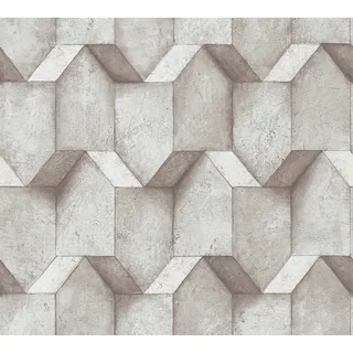 A.S. Création Vliestapete Betonoptik 10 m x 0,32 m 300 g Beige/Grau/Silber 388273
