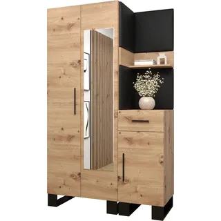 Garderobe ARTIN Set 16 mit gepolsterten Paneelen Industrial Design - Schwarz