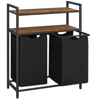 Hansiro Wäschekorb Erbil , Braun , Metall , 33x91x73 cm , Haushalt & Reinigung, Wäschepflege, Wäschekörbe & Wäschetonnen