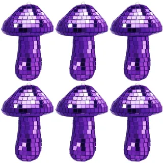 Weihnachtskugeln 6 Stück Disco Pilze lila,Disco pilz gro,Spiegel pilz Disco,Disco Pilze Silber,discokugel deko,Disco Pilze für Heimdekortionen, Bühnenrequisiten, Spielzubehör,christbaumkugeln
