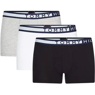 Tommy Hilfiger Herren 3er Pack Boxershorts Trunks Unterwäsche, Blau (PVH Black/PVH White/Grey Heather), XXL