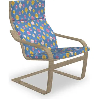 ABAKUHAUS Orient Poäng Sessel Polster, Folk Eastern Lämmer Muster, Sitzkissen mit Stuhlkissen mit Hakenschlaufe und Reißverschluss, Pastellrosa-Senf - Bunt