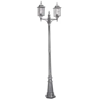 Elstead Lighting Gartenlaterne Aluminium 228,5 cm 2-Licht IP44 Silber
