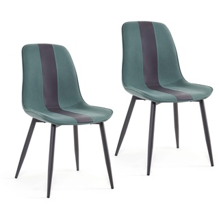 Mondeer Esszimmerstühle 2er Set, Küchenstuhl mit Metallbeinen Scandinavian Modernes Polsterstuhl für Esszimmer Wohnzimmer Empfangsraum Büro, B48 x H85 x T40 cm, Grün