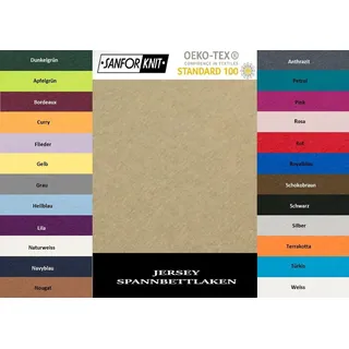 EXKLUSIV HEIMTEXTIL Jersey Spannbettlaken 60 x 120-70 x 140 cm 100% Baumwolle Öko - Tex Zertifiziert, Markenqualität, Matratzenhöhe bis 10 cm, Sand
