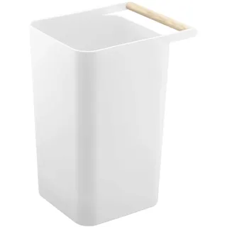 YAMAZAKI 3132 COMO Papierkorb, weiß, Holz/Polypropylen, minimalistisch, 24 x 19,5 x 32 cm (L x B x H)