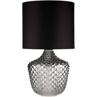 Pauleen 48102 Brilliant Jewel Tischleuchte max20W E27 Glaslampe Kristall Rauchglas/Schwarz Tischlampe 230V Glas/Stoff