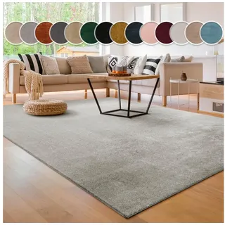 Paco Home Teppich »Cadiz 630«, rechteckig, 22 mm Höhe, Uni-Farben, besonders weich, auch als Läufer erhältlich, waschbar