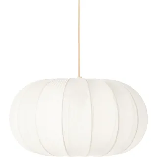 BELIANI Hängelampe Weiß mit Nylon Schirm Modernes Design Beleuchtung Hängeleuchte Esszimmer Wohnzimmer Schlafzimmer - Weiß