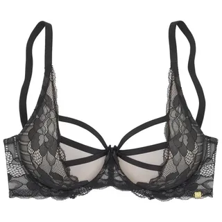 JETTE JETTE, Bügel-BH mit aufregendem Bänder-Design, sexy Dessous, Reizwäsche, schwarz,