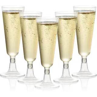 MATANA 48 Premium Sektgläser Plastik 150 ml - Kristallklar, Stabil, BPA-Frei, Mehrweg & Wiederverwendbar - Kunststoff Sektflöten, Champagnergläser für Hochzeit, Weihnachten, Geburtstag, Party