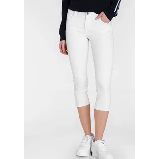 Caprijeans ARIZONA "Ultra-Stretch", Damen, Gr. 52, N-Gr, weiß, Denim/Jeans, Obermaterial: 65% Baumwolle, 33% Polyester, 2% Elasthan, Basic, skinny fit 3/4-Länge, Jeans Caprijeans, extra-enger Schnitt, modischer Beinabschluss mit Schlitz