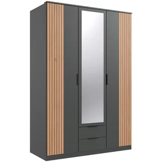 WIMEX Drehtürenschrank Lübeck 135 x 199 x 58 cm Schwarz/Grau