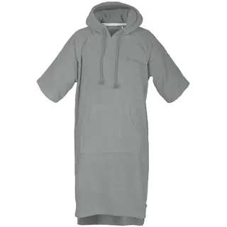 Tom Tailor Surf Poncho für Damen und Herren, L-XL, 100% Baumwolle/ Frottier, Badeponcho mit Kapuze, Bauchtasche und Logostickerei, Grau (Moody Grey)