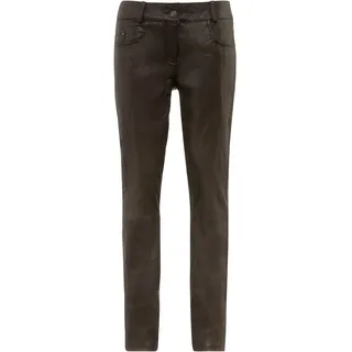 5-Pocket-Hose RICANO "Lederhose Dorin", Damen, Gr. L, Länge 34, braun, Obermaterial: 100% Ziegennappaleder GONA., figurbetont, Hosen 5-Pocket-Hose, Handgefertigt aus echtem Leder