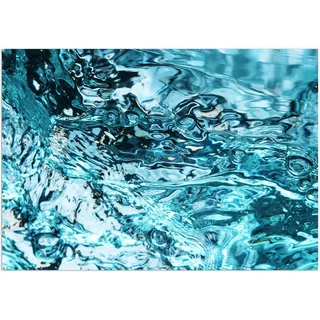 Wallario XXL Outdoor-Poster für Garten oder Balkon, Motiv Frisches blaues Wasser in Aufruhr, in ca. 400 x 280 cm - Blau