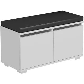 [en.casa] Schuhbank Brande , Schwarz , Textil , 80x42x35 cm , Garderobe, Garderobenbänke, Schuhbänke